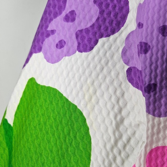 Vintage Floral Maxi Dress 18 10/12 Textured Cotton Pink Blue Purple White - Picture 7 of 15